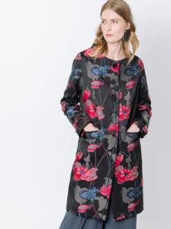 Giacca lunga jacquard