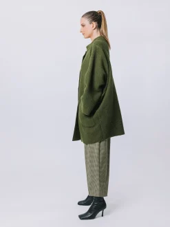 Giacca over in lana cotta