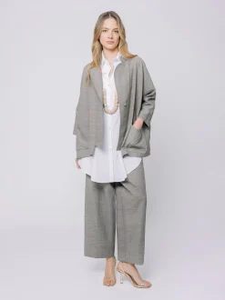 Giacca Oversize in Misto Cotone e Lino