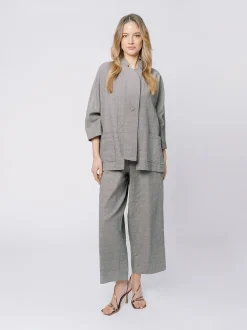 Giacca Oversize in Misto Cotone e Lino