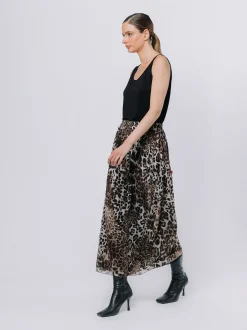 Gonna in chiffon animalier