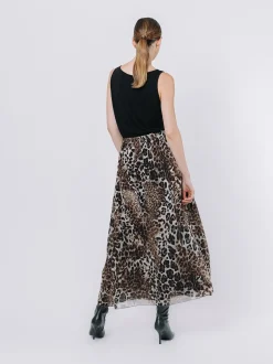 Gonna in chiffon animalier