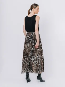 Gonna in chiffon animalier