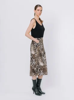 Longuette in twill di cotone animalier