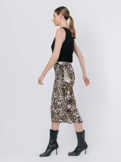Longuette in twill di cotone animalier