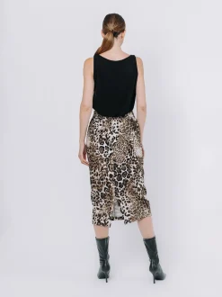 Longuette in twill di cotone animalier