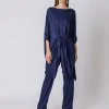 Maxi blusa in viscosa con cintura