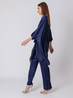 Maxi blusa in viscosa con cintura