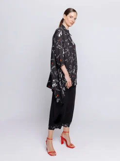 Maxi camicia stampa etnica