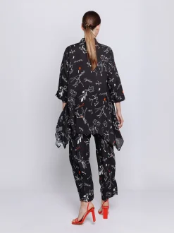 Maxi camicia stampa etnica