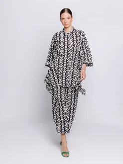 Maxi camicia stampa geometrica