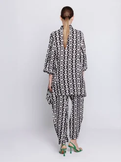 Maxi camicia stampa geometrica