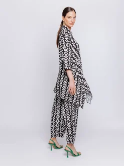 Maxi camicia stampa geometrica