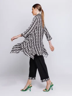 Maxi camicia stampa geometrica