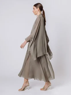 Maxi cardigan in chiffon