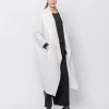 Maxi cardigan in lana cotta