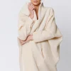 Maxi cardigan in lana cotta