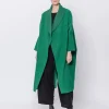Maxi cardigan in lana cotta