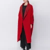 Maxi cardigan in lana cotta