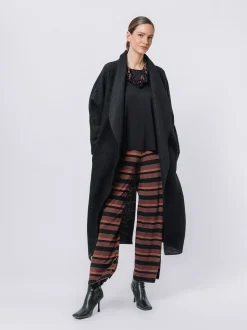 Maxi cardigan in lana cotta