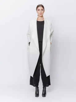 Maxi cardigan in lana cotta