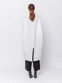 Maxi cardigan in lana cotta