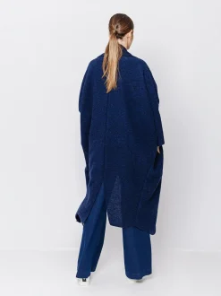 Maxi cardigan in lana cotta