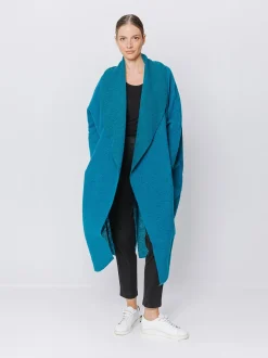 Maxi cardigan in lana cotta