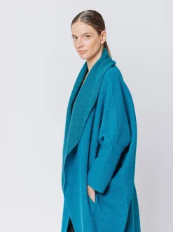 Maxi cardigan in lana cotta