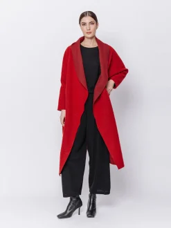 Maxi cardigan in lana cotta