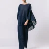 Maxi poncho in chiffon