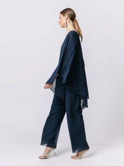 Maxi poncho in chiffon