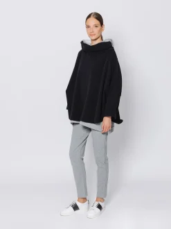 Maxi poncho in pile