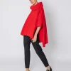 Maxi poncho in pile