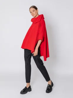 Maxi poncho in pile