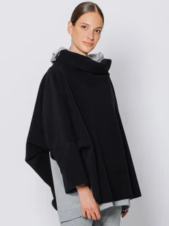 Maxi poncho in pile
