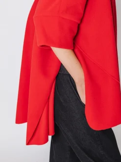 Maxi poncho in pile