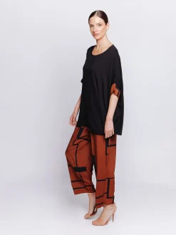 Maxi scatola in jersey con inserti stampati in mussola
