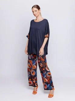 Maxi scatola in jersey con inserti stampati in mussola