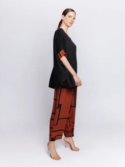 Maxi scatola in jersey con inserti stampati in mussola