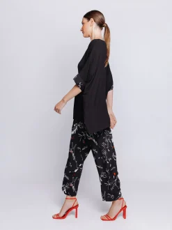 Maxi scatola in jersey con inserti stampati in mussola