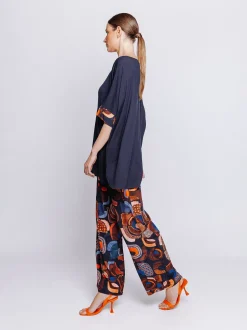 Maxi scatola in jersey con inserti stampati in mussola