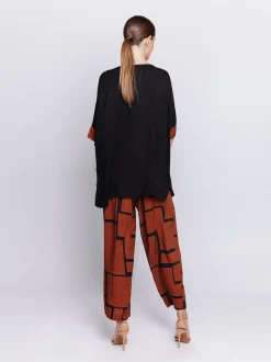 Maxi scatola in jersey con inserti stampati in mussola