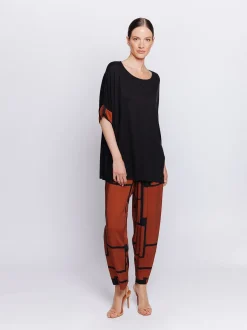 Maxi scatola in jersey con inserti stampati in mussola