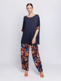 Maxi scatola in jersey con inserti stampati in mussola