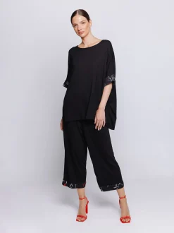 Maxi scatola in jersey con inserti stampati in mussola