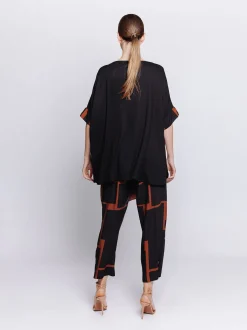 Maxi scatola in jersey con inserti stampati in mussola