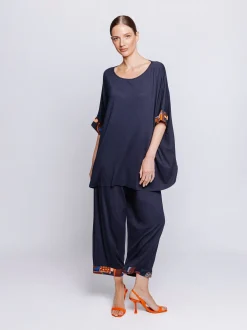 Maxi scatola in jersey con inserti stampati in mussola