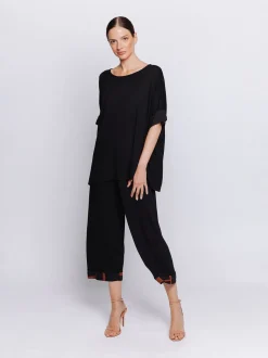 Maxi scatola in jersey con inserti stampati in mussola