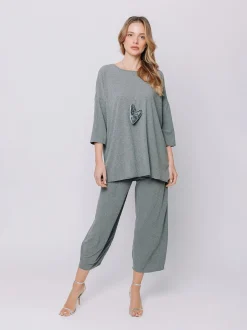Maxi t-shirt a costine piatte